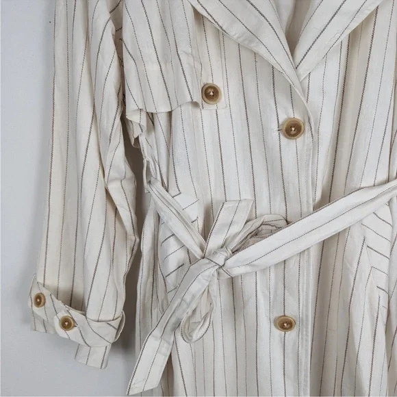 We The Free / Free People Melia Mac Linen Blend Contemporary & cool Trench Coat - Picture 6 of 9